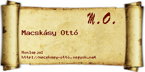 Macskásy Ottó névjegykártya