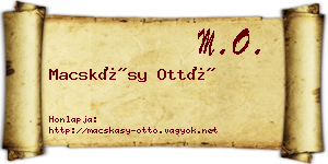 Macskásy Ottó névjegykártya