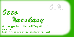 otto macskasy business card